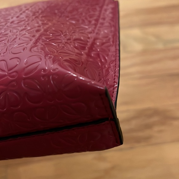 Authentic Loewe Embossed Red Pouch / Clutch